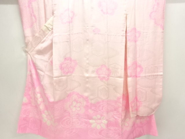 JAPANESE KIMONO / ANTIQUE JUBAN FOR FURISODE / SHIBORI / FLOWER